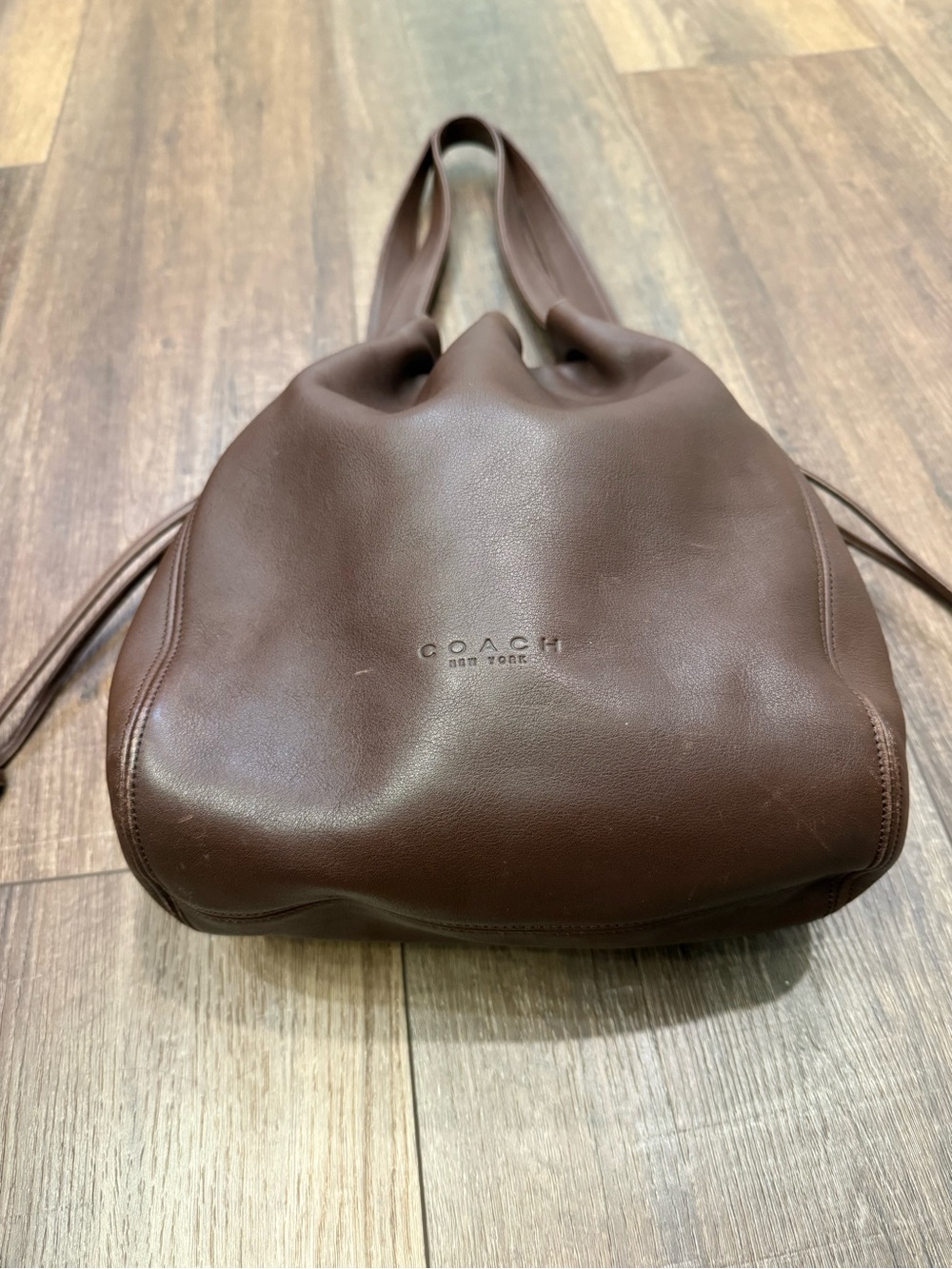 Coach Vintage Lexington Drawstring Bucket Bag 4180 Brown Leather Italy - Picture 3 of 13